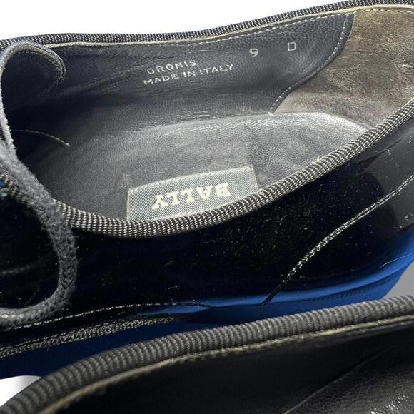 Bally Men’s Patent Leather Derby Shoes 9 US / 8 EU Black Made in Italy Switzerla - Picture 4 of 12